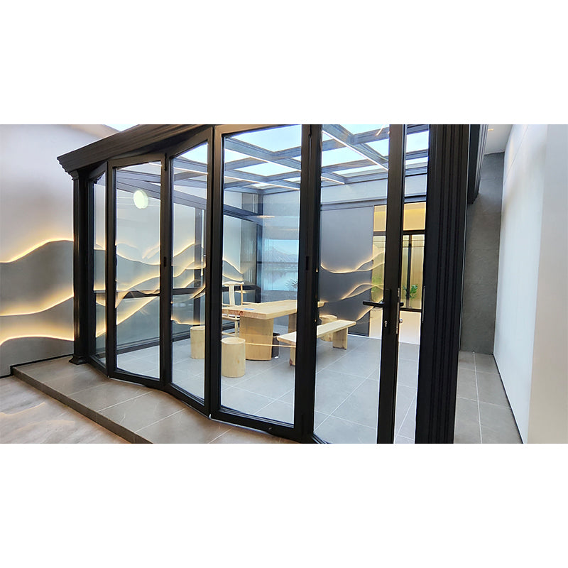 Tiandong Doors and Windows Pinshu 75 folding door with inner rail design, German Teno Wind thermal insulation strip, 6mm tempered glass anti-pinching balcony door