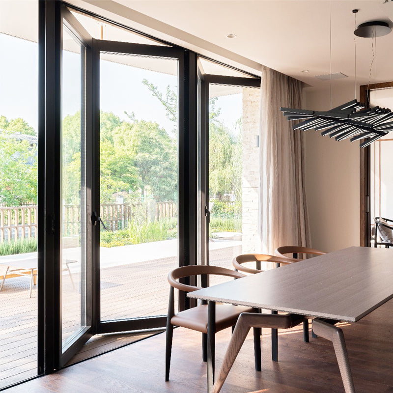 Tiandong Doors and Windows Pinshu 75 folding door with inner rail design, German Teno Wind thermal insulation strip, 6mm tempered glass anti-pinching balcony door