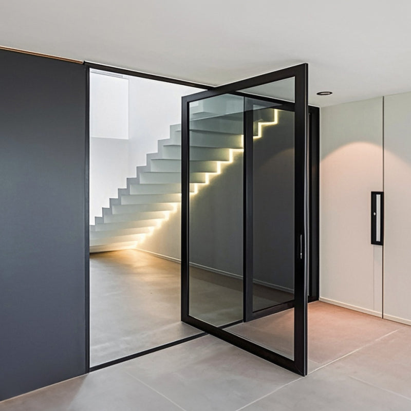 Tian Dong Doors and Windows Pinshu 110 Central Axis Door Panoramic 3.0mm thickened aluminum material 300kg pneumatic load-bearing Fushijie solid axis KOB electromagnetic lock